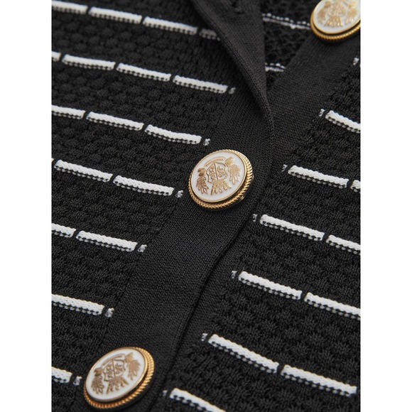 Commense Striped Metal Button Long Sweater Dress Size Small NEW Clean Girl Prep - Picture 2 of 10